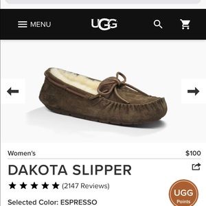 UGG Dakota Moccasins women’s size 8